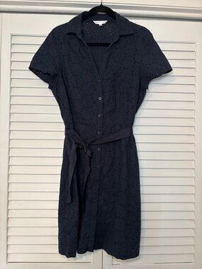 brooks brothers cotton eyelet dress Brooks Brothers White Cotton Eyelet Tiered V Neck Midi Dress Women's Size 10 NWT